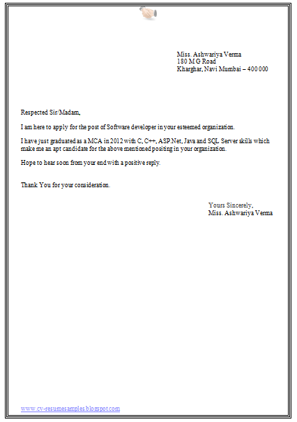 Cover page for graduate admission essay